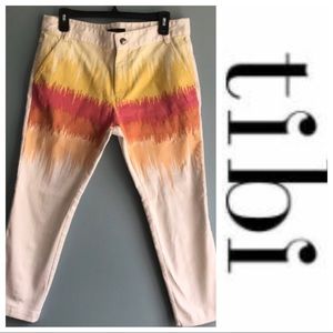 tibi Calypso Paint Splatter Print Cropped Jean Pants. Size 29
